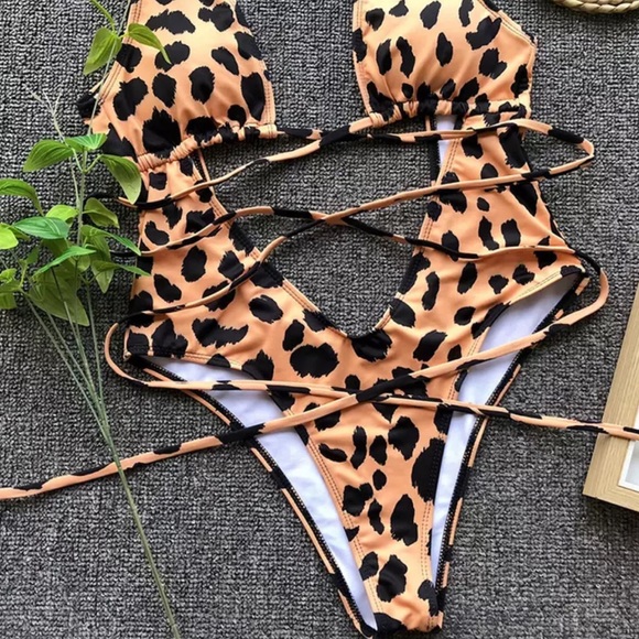 Leopard print string monokini - Picture 7 of 8